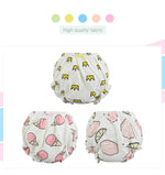 Load image into Gallery viewer, Becmella eco friendly baby diapers in white with yellow crowns pink ice cream and fruit prints

